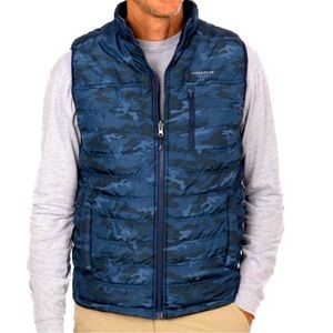 Fish Hippie Reversible Brooker Quilted Vest - Navy‎ MEDIUM